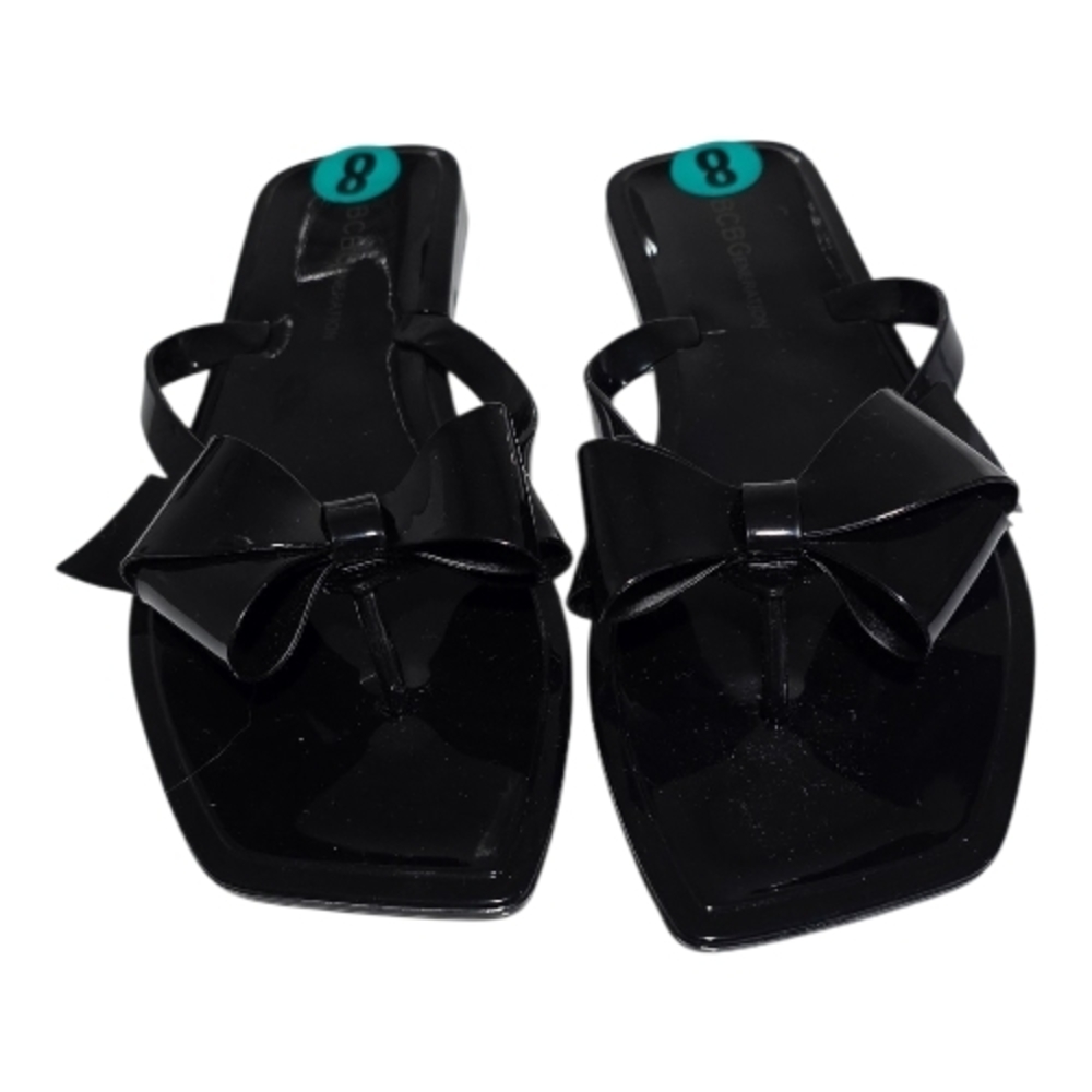 BCBGeneration Glossy Black Bow Sandals